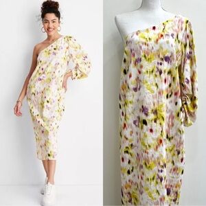 NWT Future Collective Gabriella Karefa-Johnson Floral One Shoulder Dress sz M